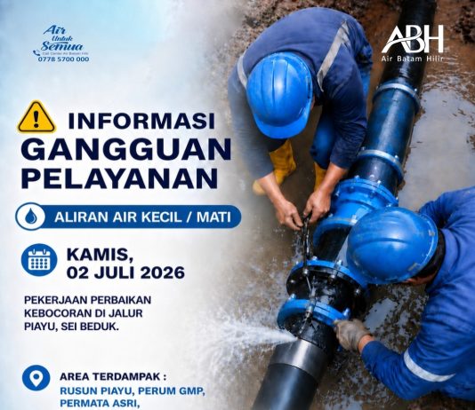 Perbaikan kebocoran pipa DCIP 200mm di Jalur Piayu, Sei Beduk