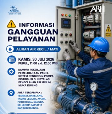 Pekerjaan Pemeliharaan Panel Sistem Pendingin Pompa Distribusi di Instalasi Pengolahan Air Minum Muka Kuning
