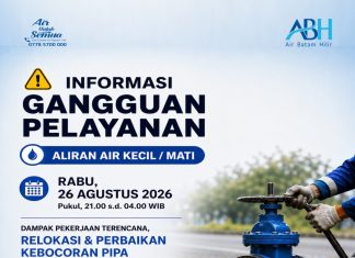 Perbaikan kebocoran pipa 600mm di Depan Batamindo