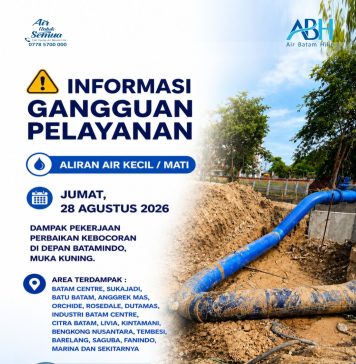 PT Air Batam Hilir Segera Tangani Kebocoran Pipa 800 mm di Jalur Muka Kuning