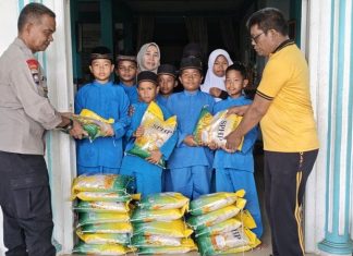 Aksi Nyata Polri Presisi Batam: Polda Kepri Salurkan Bantuan Beras untuk Anak Panti di Baloi Permai