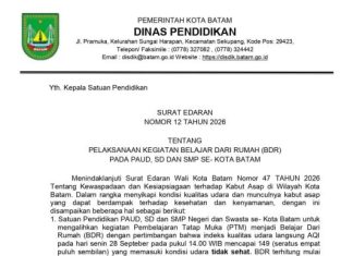 Mulai Besok! Sekolah di Batam Kembali Terapkan Belajar dari Rumah akibat Kabut Asap