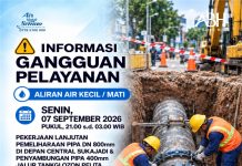 Pemeliharaan Pipa 800mm di Depan Central Sukajadi & Penyambungan Pipa 400mm di Jalur Tangki Ozon, Pelita
