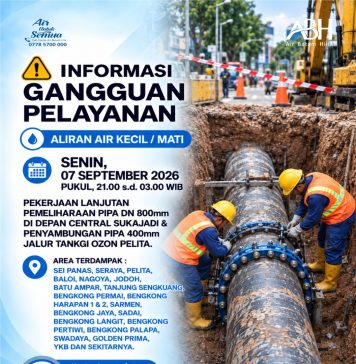 Pemeliharaan Pipa 800mm di Depan Central Sukajadi & Penyambungan Pipa 400mm di Jalur Tangki Ozon, Pelita