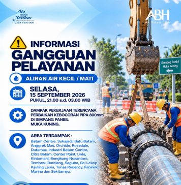Perbaikan kebocoran pipa 800mm di Simpang Panbil, Muka Kuning