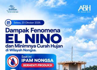 Dampak fenomena El Niño dan minimnya curah hujan penurunan ketersediaan air baku di Nongsa